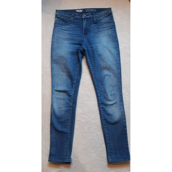 MOSSIMO High Rise Power Stretch Jegging Crop Jeans Medium Blue Size 4 - Picture 2 of 7